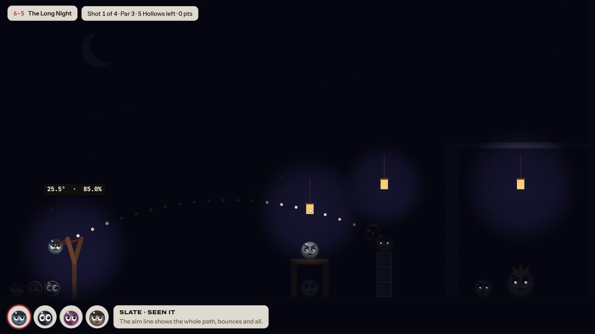The Long Night: Only lanterns and your marble give light. Look for eyes.