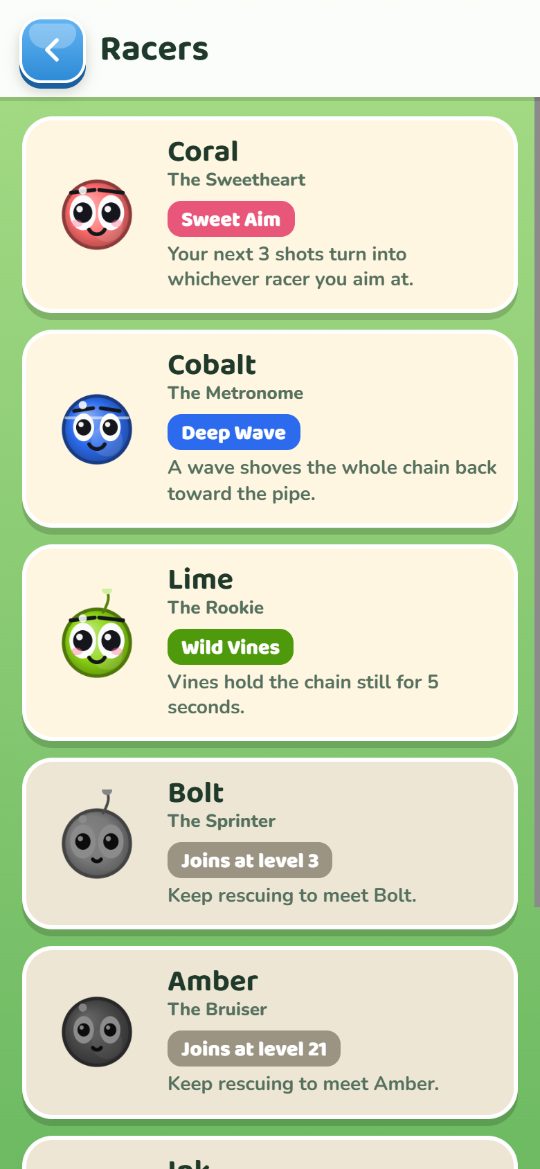 Marble Chain: the power racers