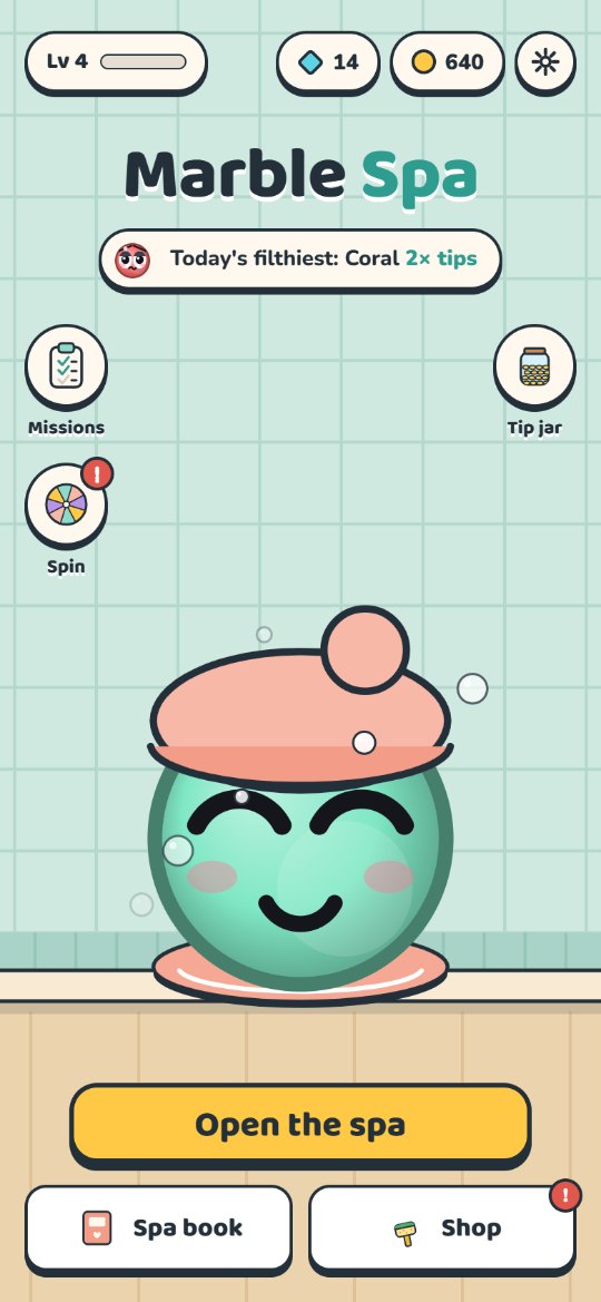 Marble Spa: the spa counter